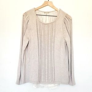 Luck Brand 🍀 Sliver Sweater with Sheer Back